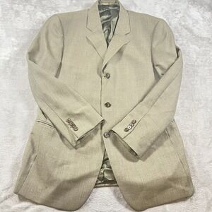 Joseph Abboud Jacket Beige 100%‎ Wool Blazer Sport Coat 40S